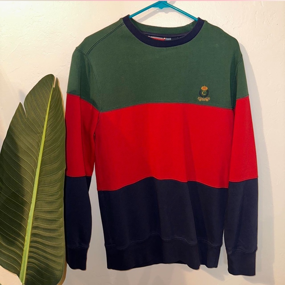 Men’s Medium Chaps Color-Block Sweatshirt with Logo